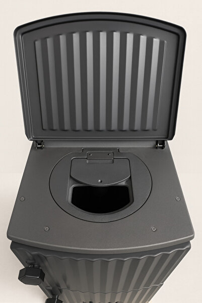 temiz iş Mat Siyah Midi Çift Kapaklı Tuğlalı Turbo Soba