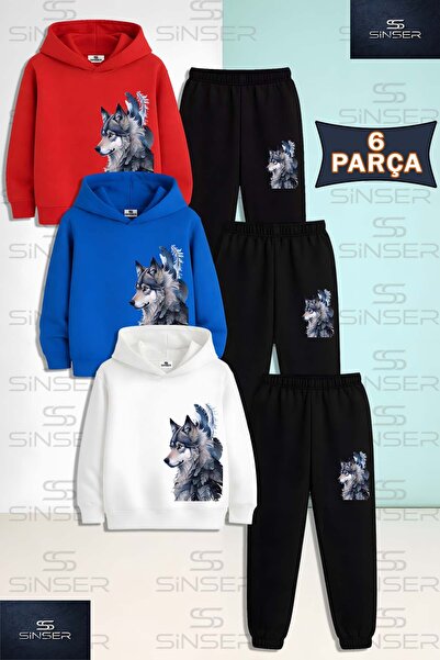 SS SİNSER Παιδικό Unisex Σετ Φόρμας με Κουκούλα 3 τεμαχίων KURT GRI YANDA