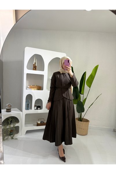 STİLSEN Premium Cupra Jacket Skirt Set