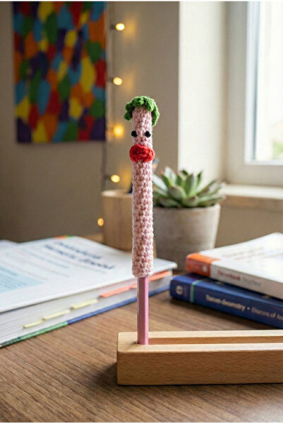 Talinhandmade El Yapımı Örgü Kalem Süsü | Renkli Koton Pamuk Malzeme | Seviml...