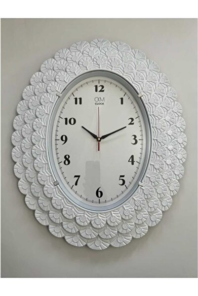 Marka Modern Büyük Boy Kabartma Rakamlı Ofis Ve Salon Duvar Saati TR Beyaz 10...