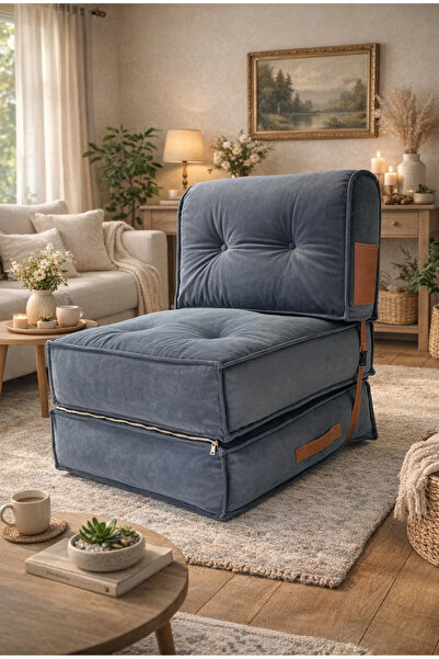 PUFYMAX Comfy PLUS Yeni Nesil Bohem Tekli Koltuk,yataklı Katlanır Berjer,yer ...