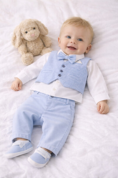 Panfilia Baby Boy Vest, Shirt, Bow Tie, Shoes Mevlüt Wedding Set