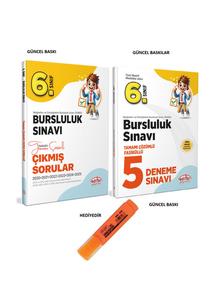 Editör Yayınevi Editör 6.Sınıf Bursluluk Tamamı Çözümlü Fasiküllü 5 Deneme Sı...