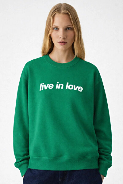 COMBİNE MİCHAİL Ženska zelena majica Live İn Love B Štampano