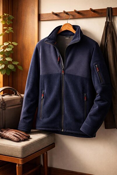 Vatan Tekstil Men's Slim Fit Full Zipper 4-Pocket Stand Collar Softshell Garn...