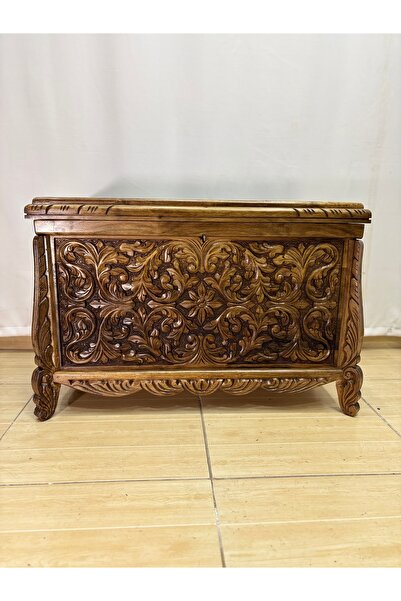 Arıkmert El Sanatları Maraş El Oyma Ceviz Çeyiz Sandık-Ahşap Sandık 83x43x57 ...