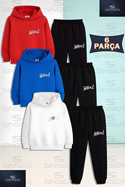 SS SİNSER Set de trening cu glugă din 3 piese, unisex, pentru copii, cu logo ...