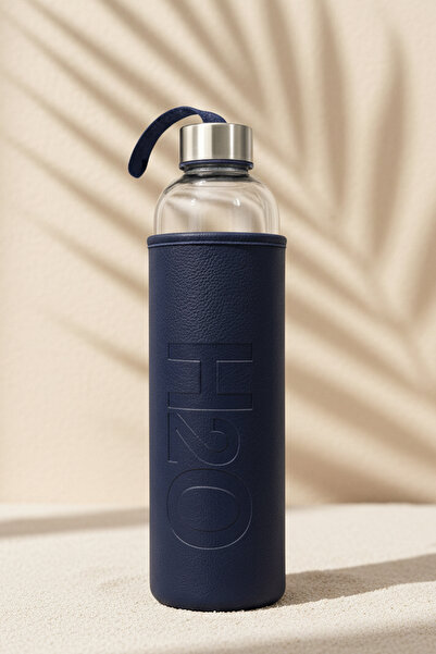 Snippy H2O - Cam Matara Deri Kılıflı Suluk Su Şişesi Cam Matara 1000 ml