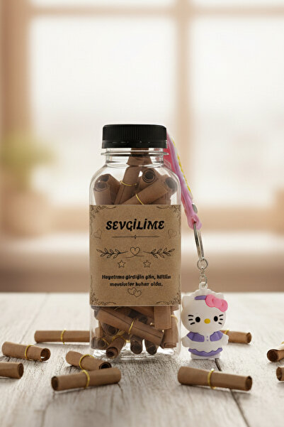 Birmem Sevgiliye Hediye 50 Adet Romantik Aşk Sözü İçeren Mesaj Kavanozu ve He...