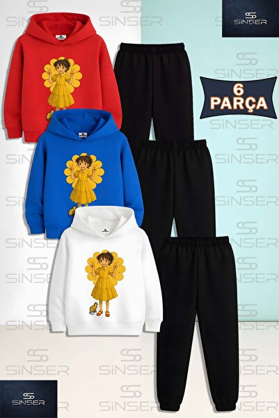 SS SİNSER Children's Unisex Havi̇n Gril Anime 3-Piece Hooded Tracksuit Set