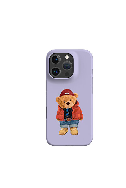 KaffCase حافظة إطلاق مطبوعة على شكل دب تيدي متوافقة مع آيفون 16 برو ماكس