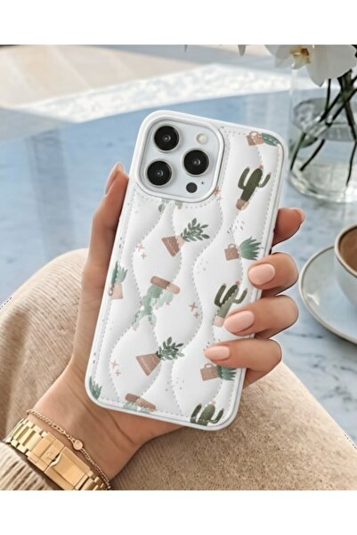 KILIF HOUSE Quilted Floral Patterned Case Compatible with iPhone 12 / 12 Pro