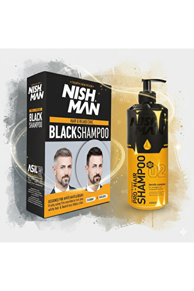 NISHMAN SİYAH SAÇ ŞAMPUANI 200 ML SET X 2 ADET / + 400 ML TUZSUZ ŞAMPUAN HEDİYE