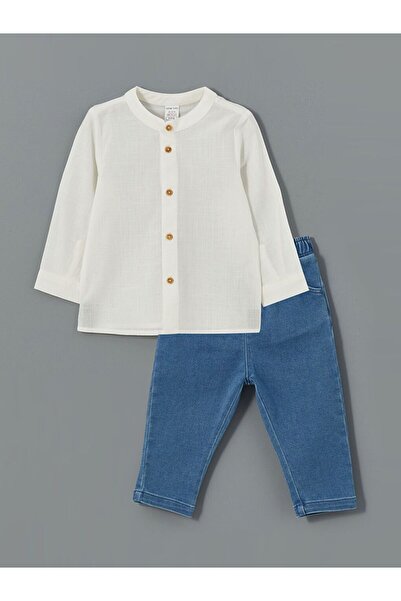 LC Waikiki Judge Collar Baby Boy Shirt and Pants 2 Pack