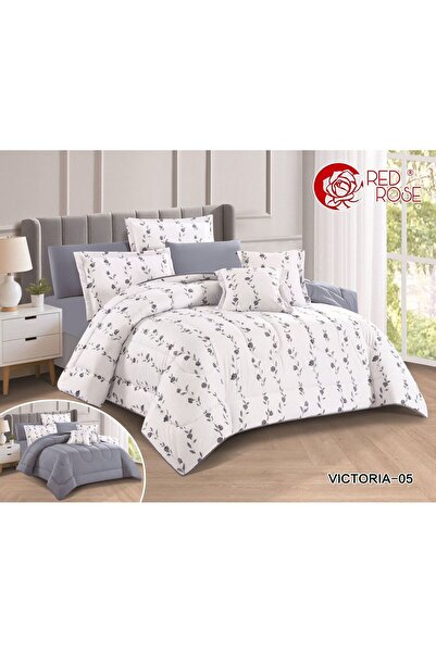 Red Rose Victoria Summer Bedspread Set, Single and a Half Size, 5 Pieces, Mic...