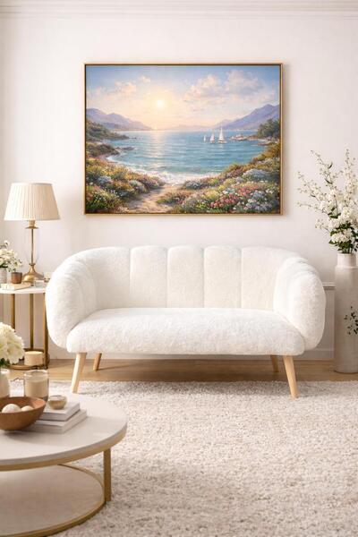 KOKİ DESİGN LOTUS 2 li Uzun Koltuk Berjer Wellsoft Kırık Beyaz (Salon , Balko...