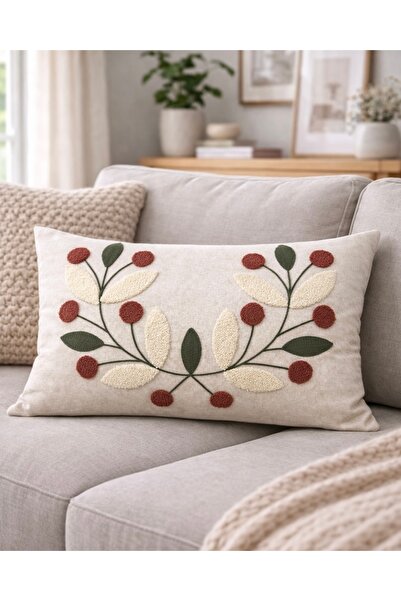 metin tekstil Punch Processing Rectangular Linen Throw Pillow Cover