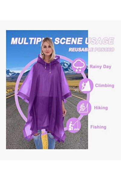 Home Poncho Raincoat Hooded Raincoat Raincoat Poncho - Transparent Raincoat O...
