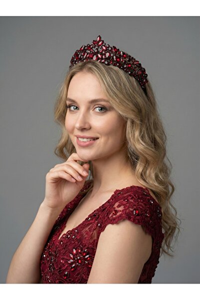 Magic Tiara Kristal Taşlı Işıltılı Kraliçe Model Gelin Tacı - Zarif Düğün Saç...