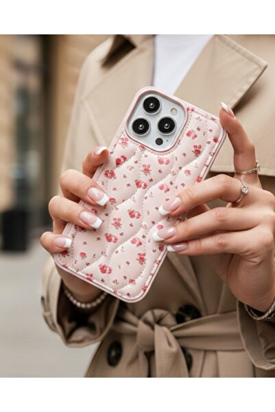 KILIF HOUSE Quilted Floral Patterned Case Compatible with iPhone 12 / 12 Pro