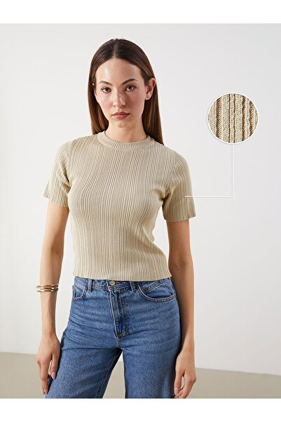 LC Waikiki Crew Neck Textured Women's Knitwear Sweater