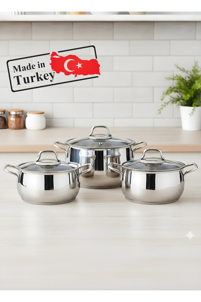 Top Chef Master Steel Induction Base 6 Piece Steel 18/10 Cookware Set