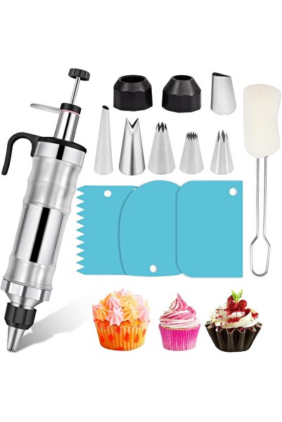 Onuvio Set seringi pentru decorarea torturilor din oțel 304, 6 duze + 2 cuple...