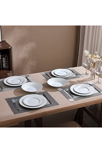 Malooki Royal Lace Porcelain Dinner Set for 6 People 18 Pieces Baroque Detail...