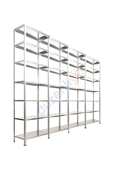 düzenliyo 7 Katlı 4 Üniteli Galvaniz Çelik Raf 43x240x200 cm – Depo, Arşiv, K...
