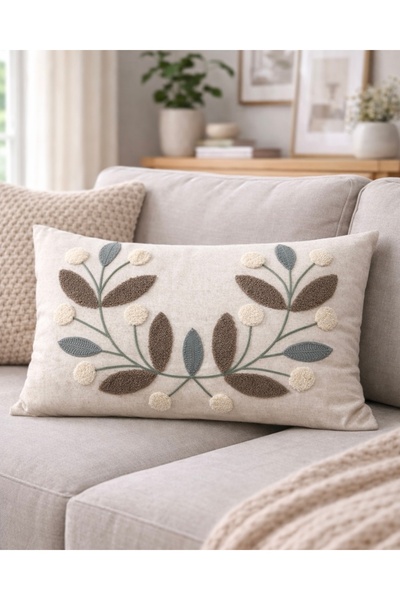 metin tekstil Punch Processing Rectangular Linen Throw Pillow Cover