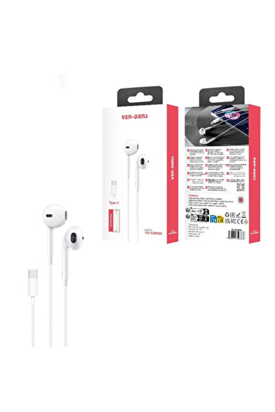 VEN-DENS سماعات أذن VD-EAR001 من نوع USB Type-C للهواتف الذكية، للاستماع إلى ...