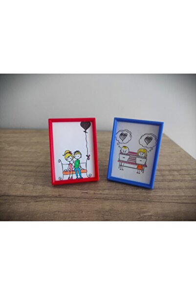 My3DPark Mini Resim Çerçevesi (Kırmızı Mavi 2 Adet)
