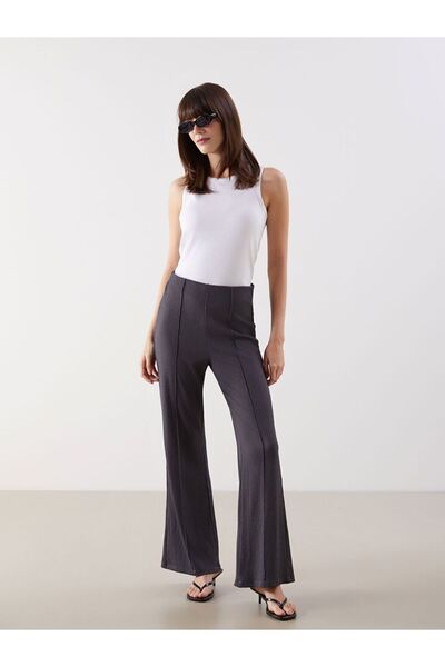 LC Waikiki بنطال نسائي من LCW Comfort Anthracite بخصر مطاطي