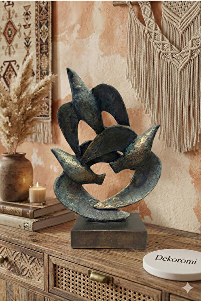 Dekoromi Dekoratif Eskitmeli Uçan Kuş Görünümlü Soyut Trend Obje Hediyelik