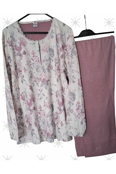 Miss Melina Big Size 100% Cotton Long Sleeve Women's Pajamas Set