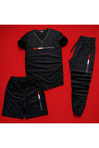 Ardiyoza Yazlik 3-Piece Set (T-Shirt-Sweatpants-Shorts)