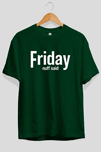 Ankhises تي شيرت فرايداي أخضر كبير الحجم مطبوع من الأمام للرجال والنساء من ال...