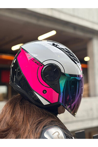 LS2 AIRFLOW 2 COVER BEYAZ-PEMBE KASK