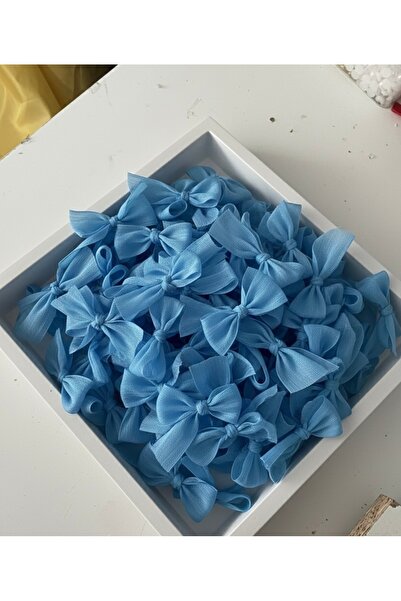 Massaltay 25 adet keten fiyonk kurdele mavi| El yapımı nikah şekeri söz nişan...