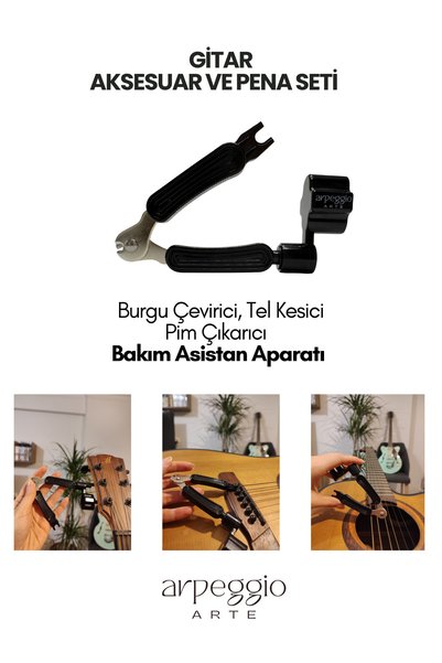 arpeggio ARTE Guitarist's Companions Set - Capo, Wall Hanger, Tuner, 14 Pick Accessories Set