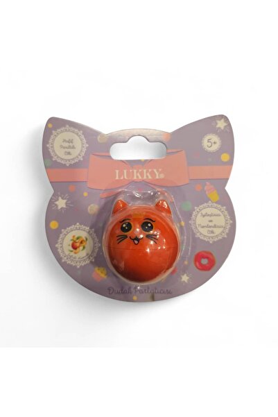 Lukky Kedi Şekilli Simli Pembe Dudak Kremi