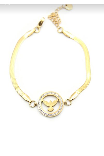 Çelik Taşlı Anka kuşlu Bileklik