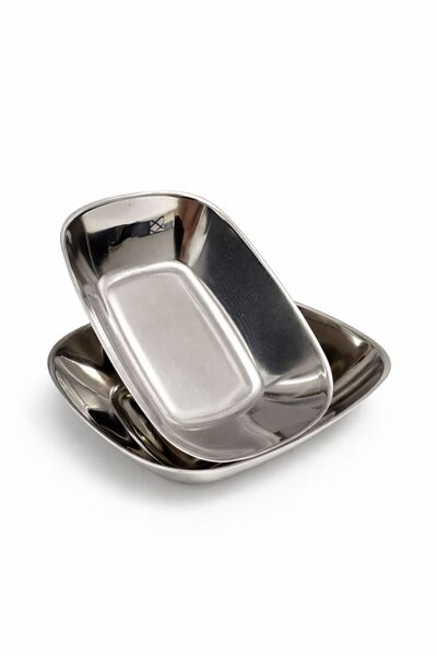 Asemi online Stainless Steel Shiny Breakfast and Appetizer Plate 3 Pieces