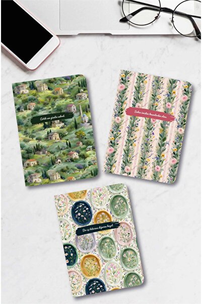 MuslimWalk Beylem – Çiçekli – 3’lü Mininote Defter