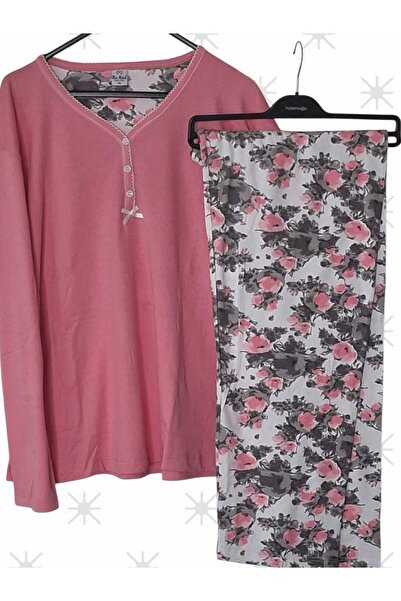 Miss Melina Big Size 100% Cotton Long Sleeve Women's Pajamas Set