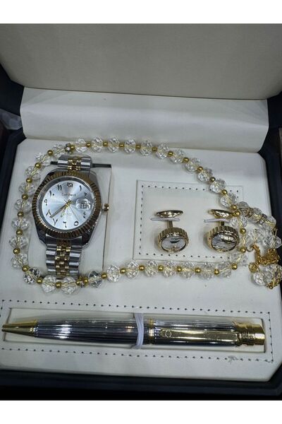 Zarif Elegant Ramadan and Eid gift set (Luxury men's wristwatch + Rosary + Pe...