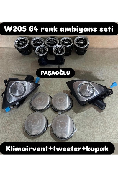 Bosch W205 64 renk ambiyans aydınlatma seti c200 klimairvent + tweeter + kapak