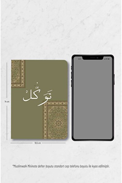 MuslimWalk Çuha – Yeşil Kilim Desenli – 3’lü Mininote Defter