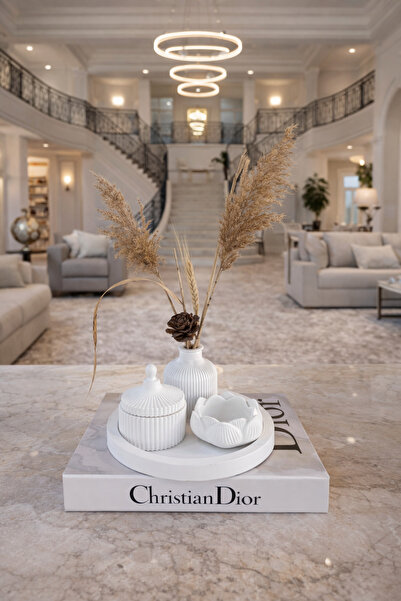 Zigzag Home Decorative Bohemian Style 4-Piece Vase Set, Tray, Striped Vase, B...